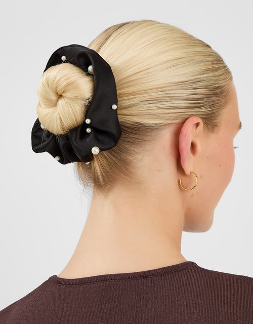 Pearl Satin Hair Scrunchie