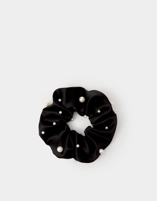Pearl Satin Hair Scrunchie