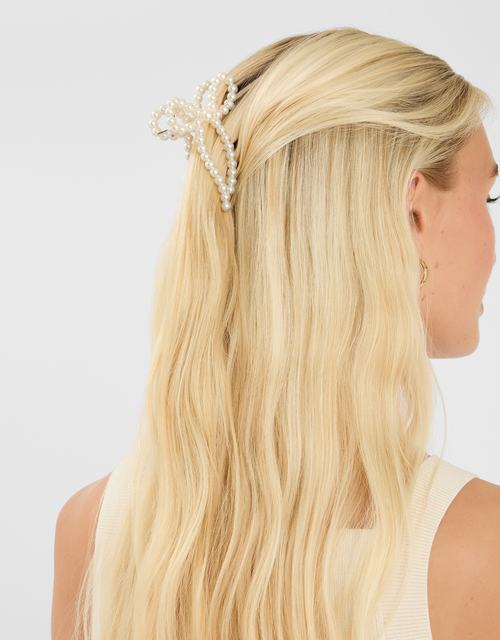Pearl Bow Claw Clip