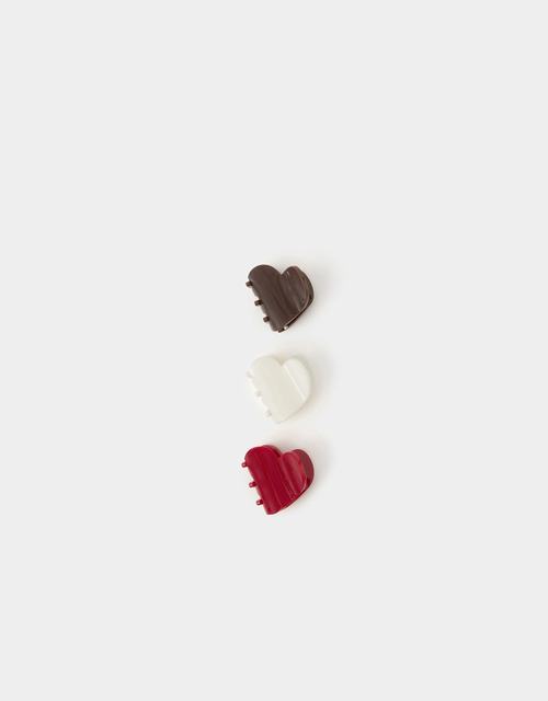 3-Pack Small Heart Claw Clips