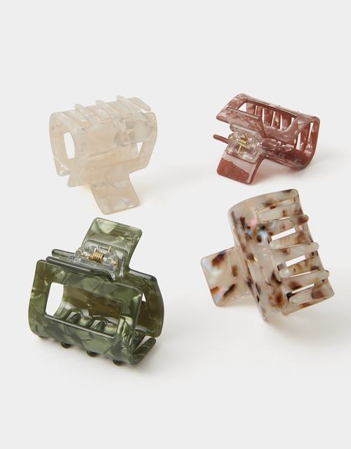 4-Pack Square Resin Claw Clips