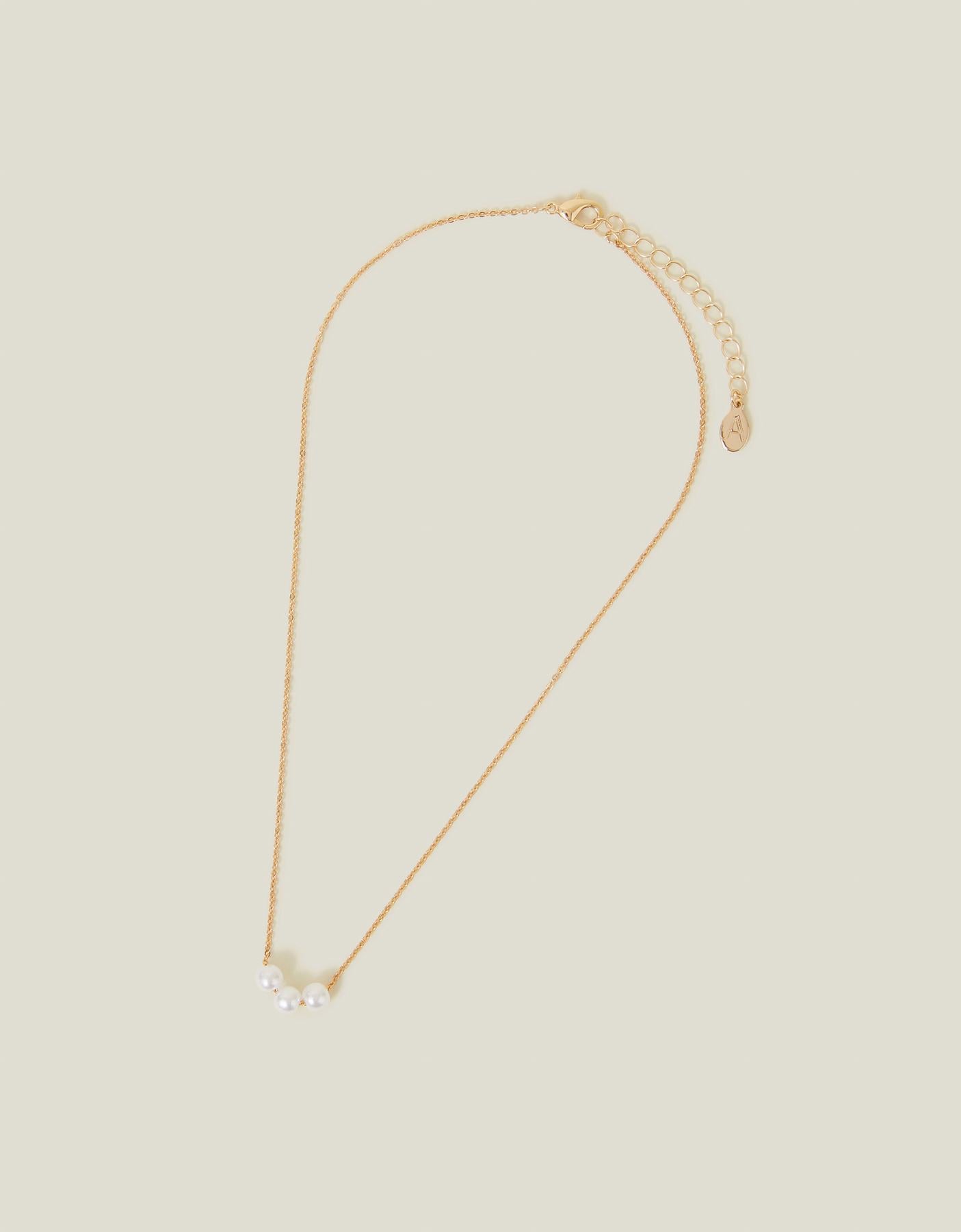 Triple Pearl Chain Necklace