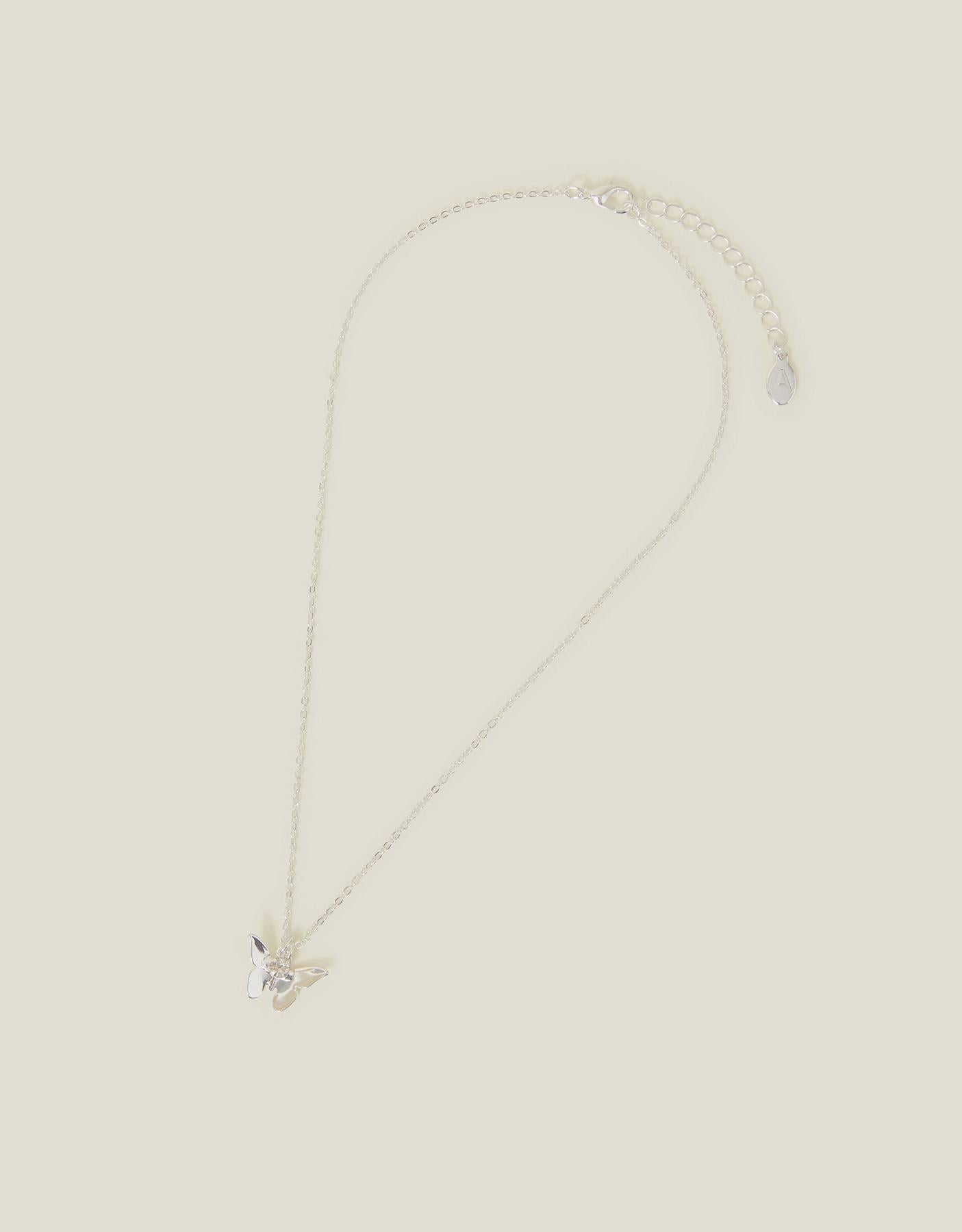 Solid Butterfly Pendant Necklace