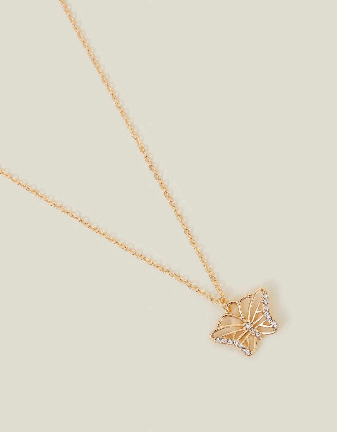 Sparkle Butterfly Pendant Necklace