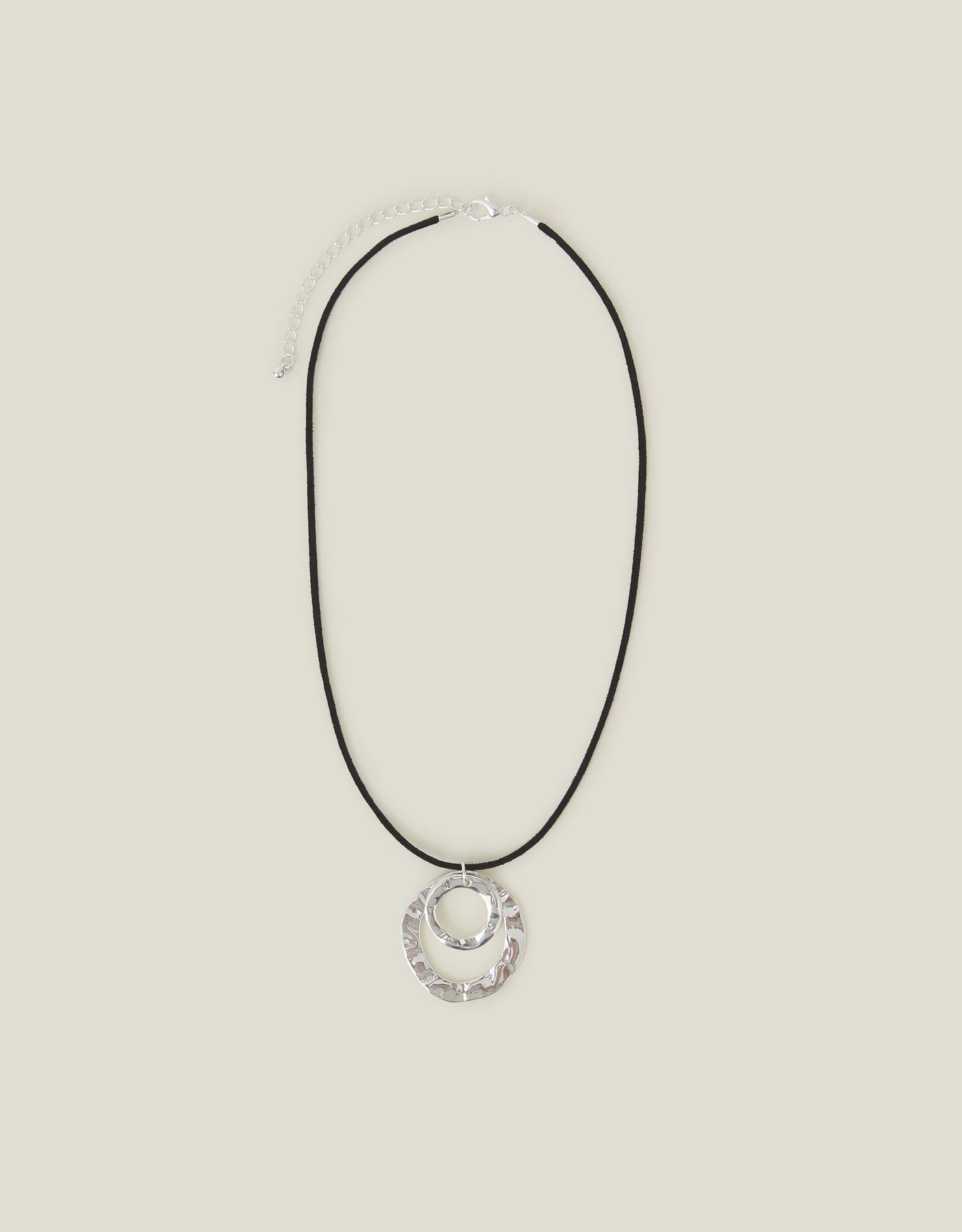 Circle Pendant Cord Necklace