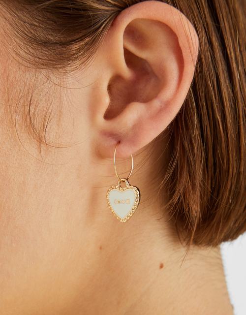 3-Pack Love Charm Hoop Earrings