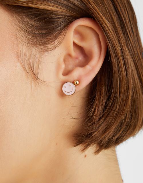 3-Pack Happy Face Stud Earrings