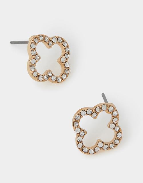 Cut Out Flora Pavé Stud Earrings
