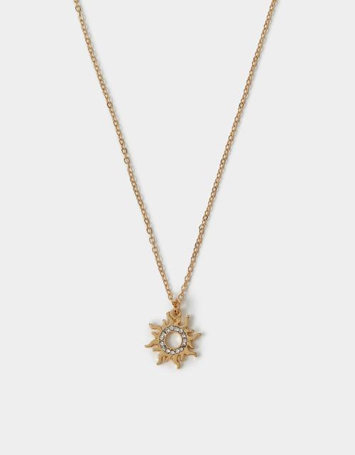 Diamante Sun Pendant Necklace
