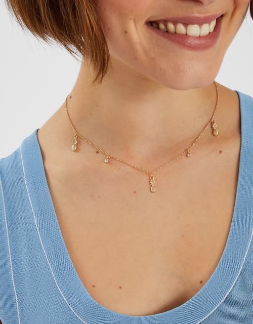 Pineapple Charm Station Necklace