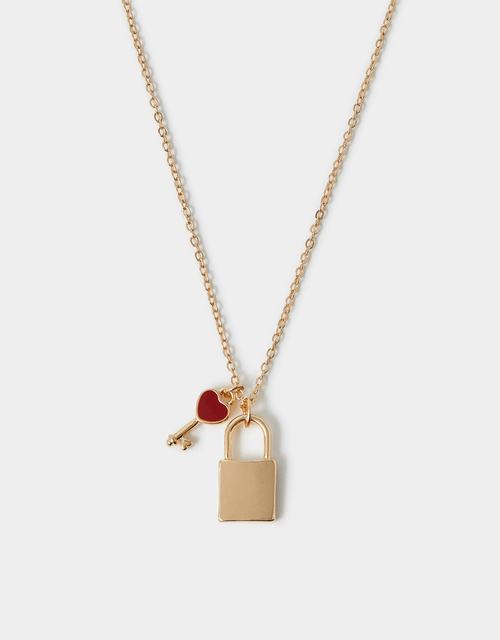 Padlock & Key Pendant Necklace