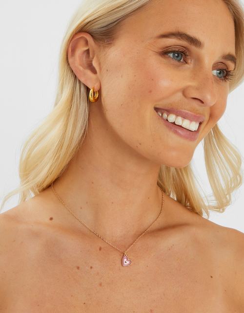 Enamel Heart Pendant Necklace