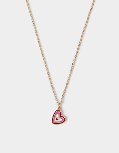 Enamel Heart Pendant Necklace