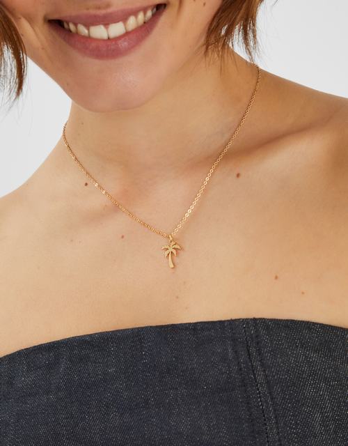 Palm Tree Pendant Necklace