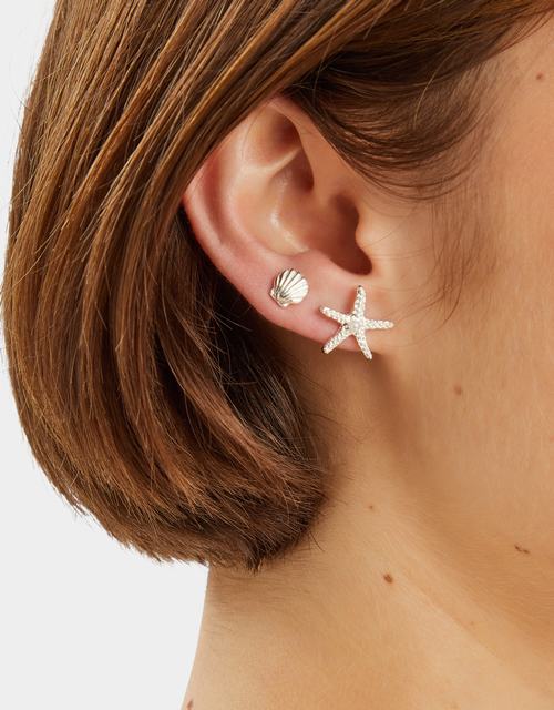 3-Pack Starfish Stud Earrings
