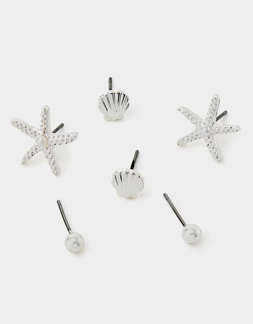 3-Pack Starfish Stud Earrings