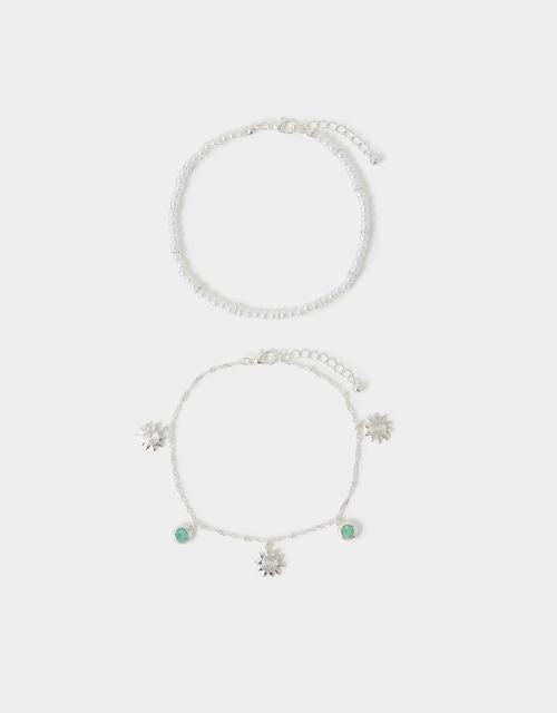 2-Pack Sunshine & Pearl Anklets