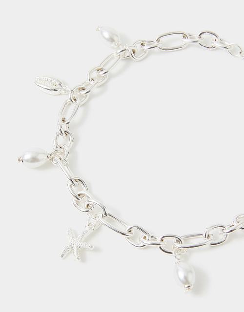 Shell & Pearl Charm Anklet