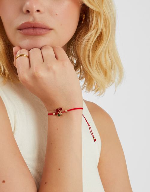 Cherry Charm Cord Bracelet