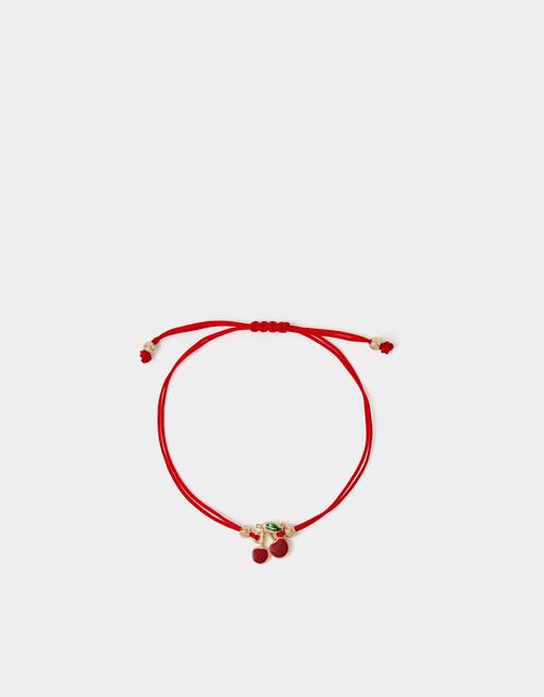 Cherry Charm Cord Bracelet