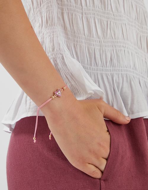 Heart Charm Cord Bracelet