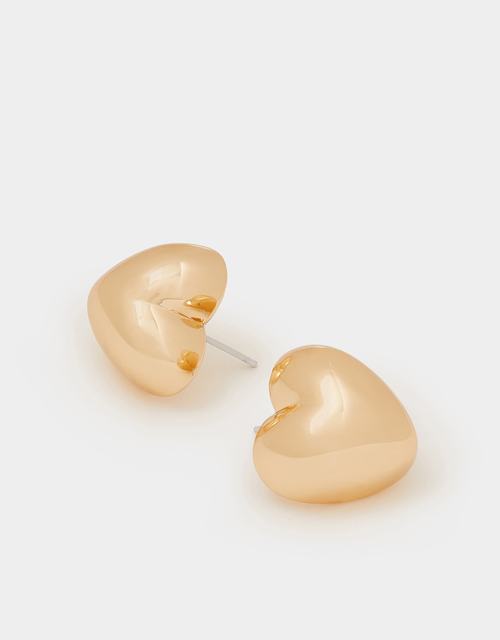 Puffy Heart Stud Earrings