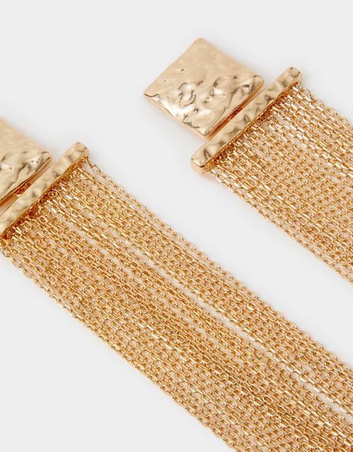 Molten Square Chain Drop Earrings