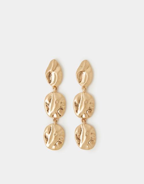 Textured Coin Drop Earrings