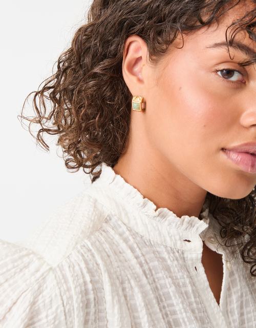 Mini Resin Detail Hoop Earrings