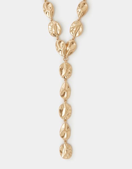 Brushed Pebble Lariat Necklace