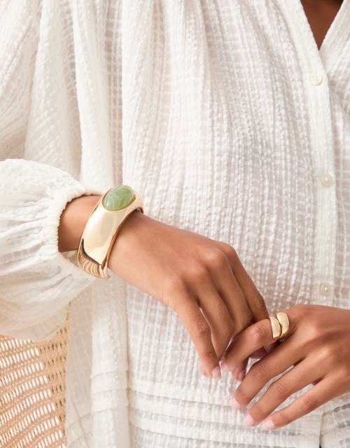 Chunky Resin Stone Cuff Bracelet