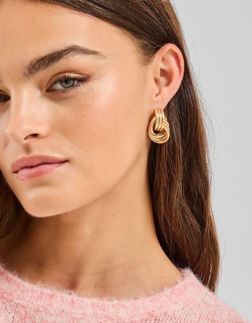 Triple Link Knot Drop Earrings