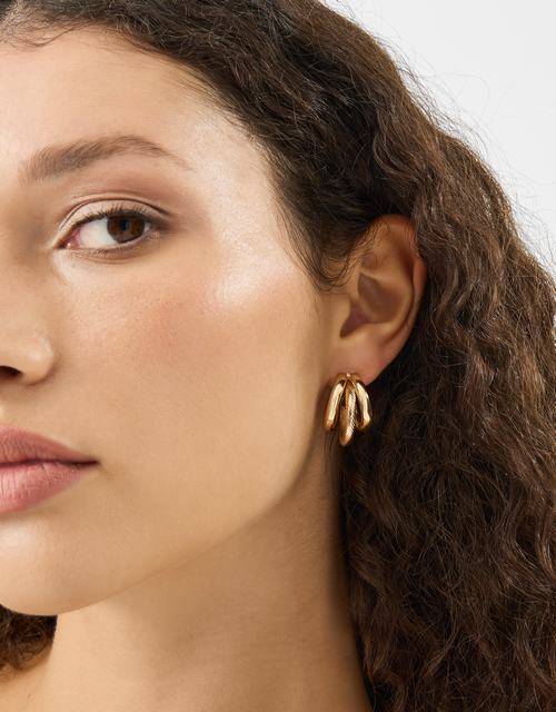 Triple Hoop Earrings - Gold