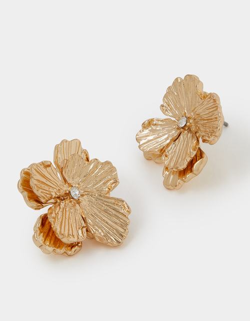 Textured Flower Stud Earrings