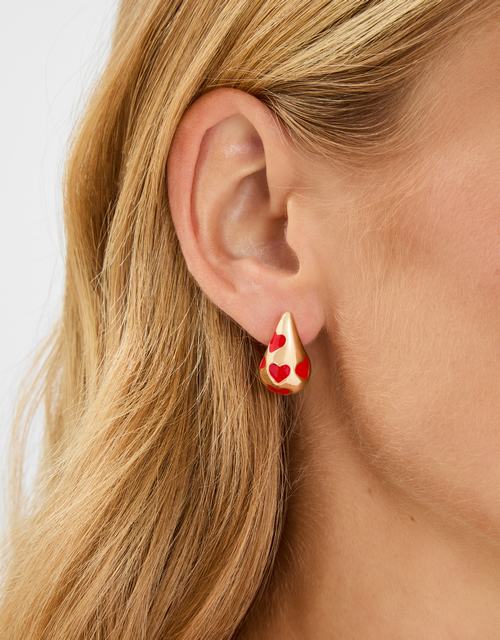 Heart Chunky Teardrop Earrings