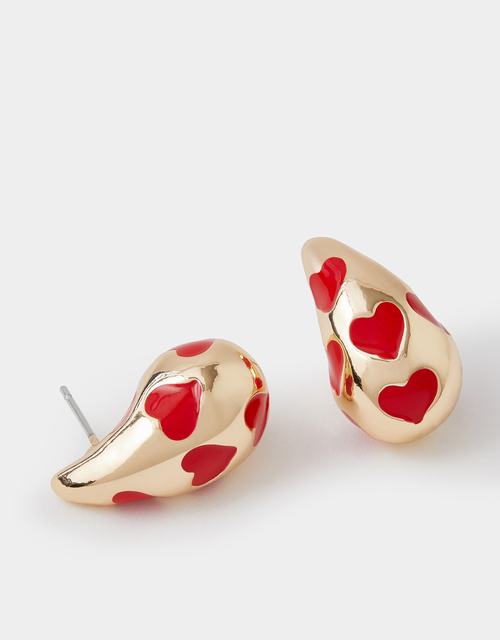 Heart Chunky Teardrop Earrings