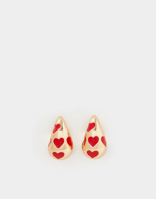 Heart Chunky Teardrop Earrings