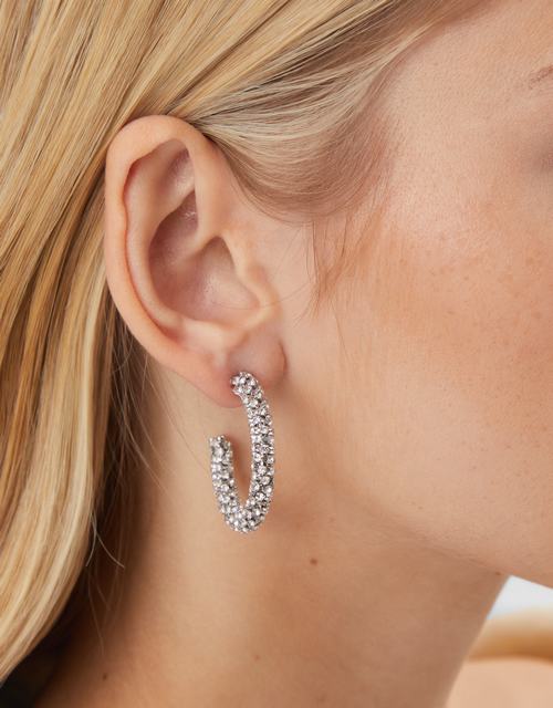 Chunky Diamanté Hoop Earrings