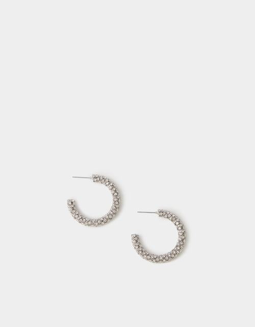 Chunky Diamanté Hoop Earrings