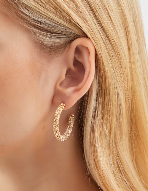 Chunky Diamanté Hoop Earrings