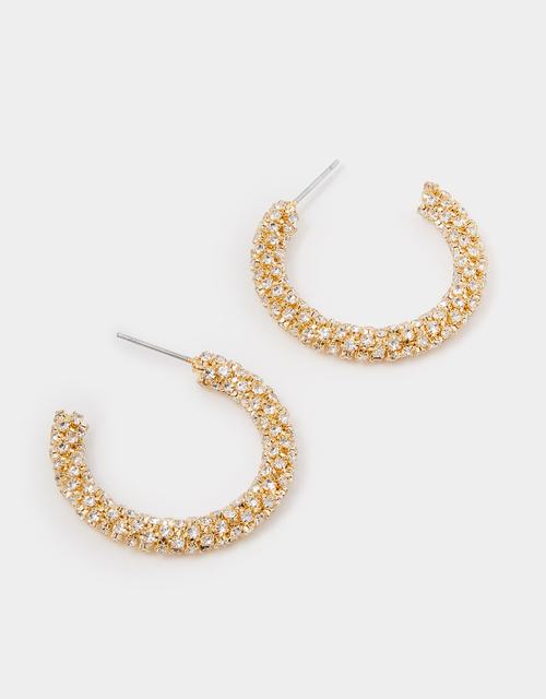 Chunky Diamanté Hoop Earrings
