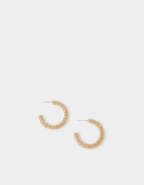 Chunky Diamanté Hoop Earrings