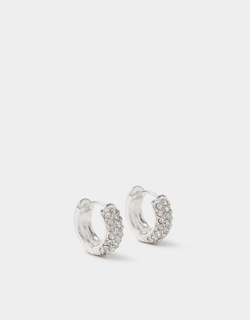 Diamanté Huggie Hoop Earrings