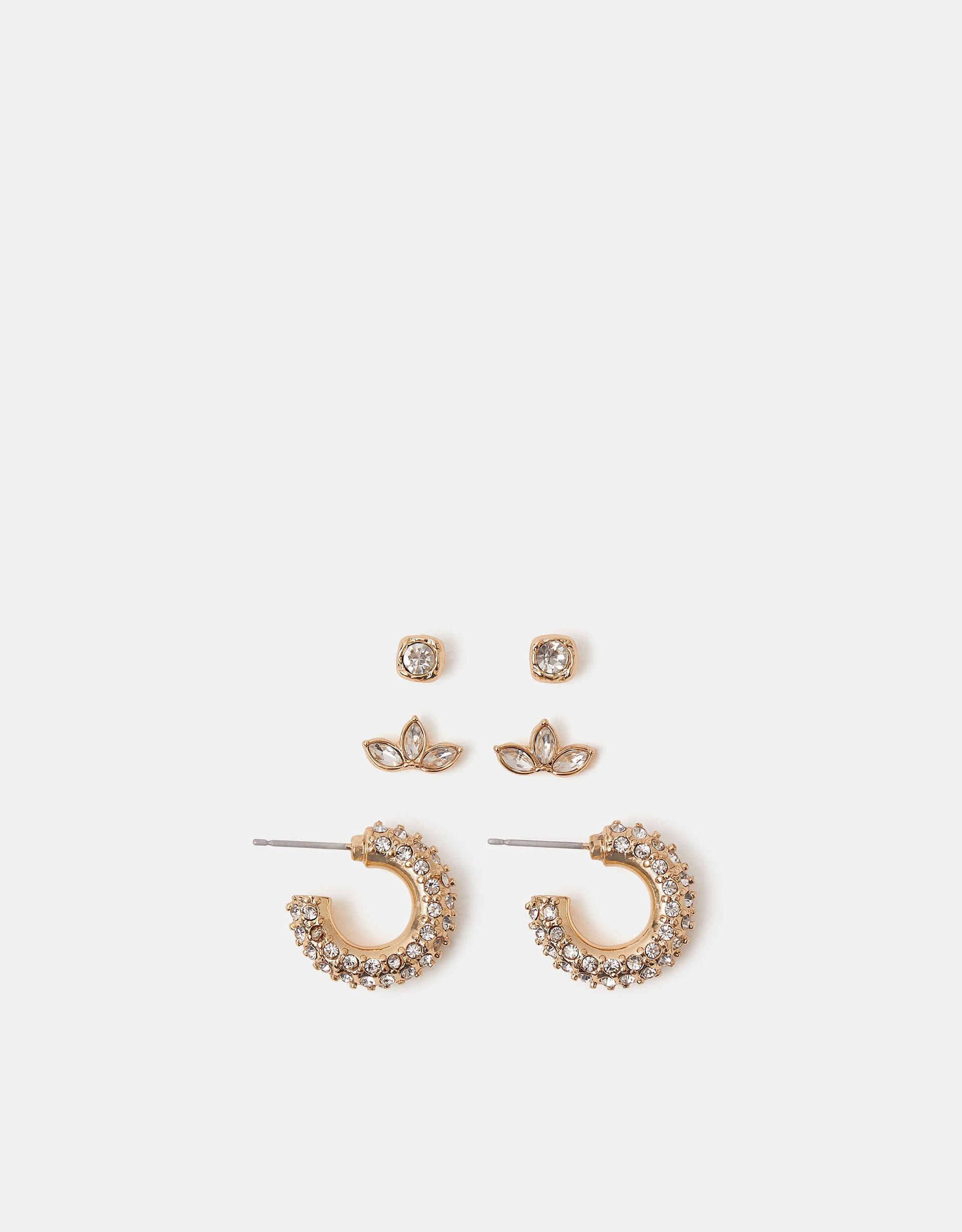 6 X MINI PAVE HOOP