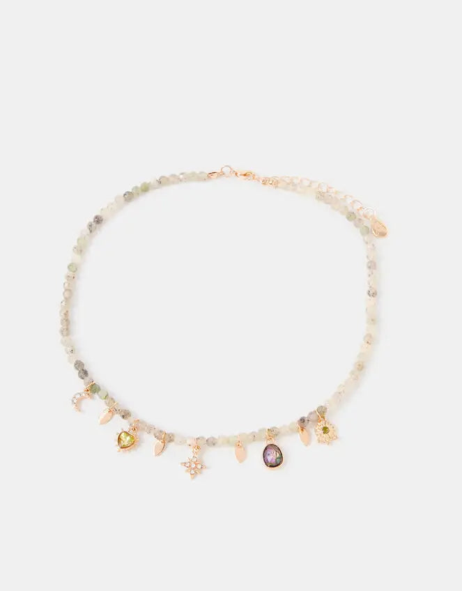 BEADED CHARM NECKLACE
