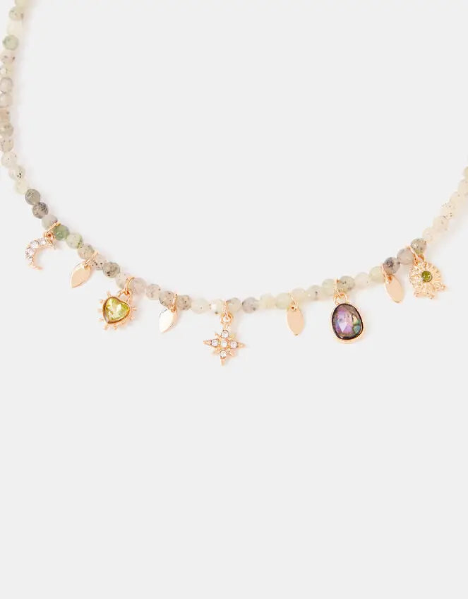 BEADED CHARM NECKLACE