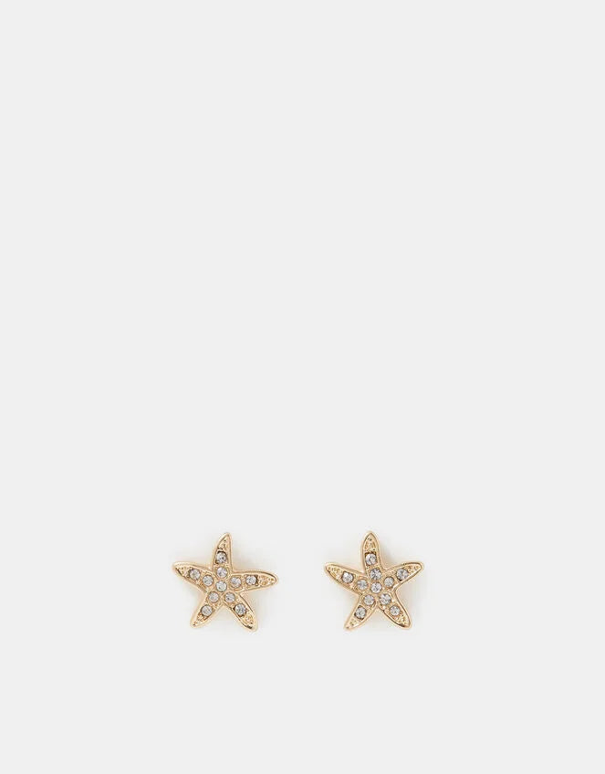 Starfish Stud Earrings Gold