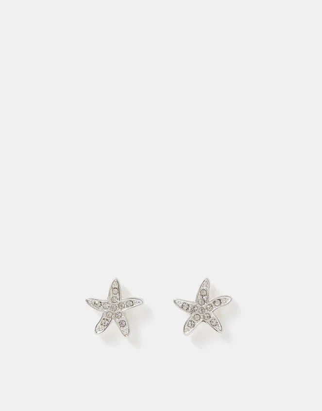 Starfish Stud Earrings Silver