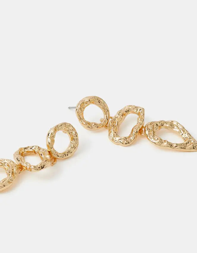 ORGANIC CUT OUT TRIPLE DROP EARRINGS