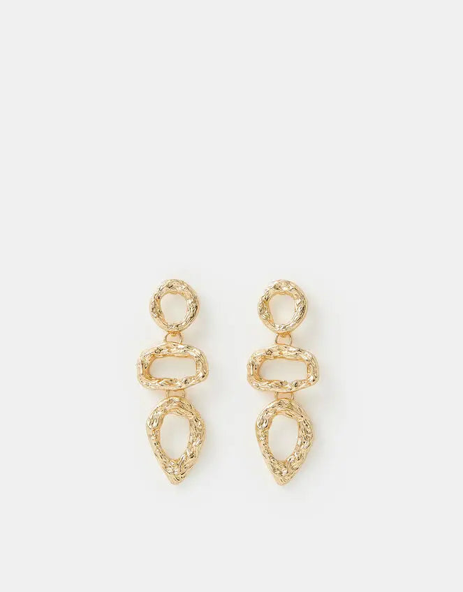 ORGANIC CUT OUT TRIPLE DROP EARRINGS